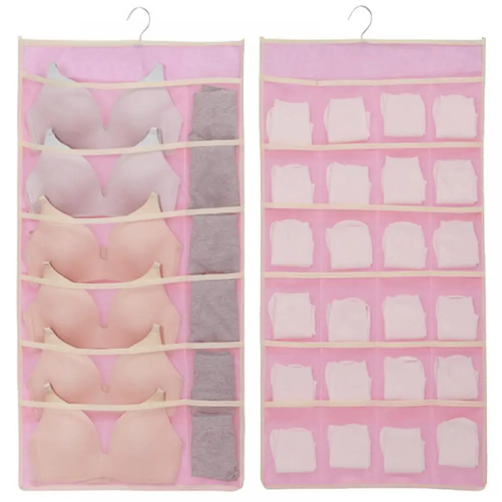 Underwear Bra Storage Bag 12-36 Gridswashable Wall Hanging Clothes Socks Box Home Closet Organizer |