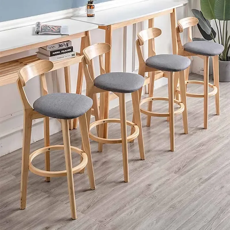 Reception Sgabelli Da Bar In Legno Massello Designer Gaming Patio Schienale Sedia Da Bar Bancone Rilassante Sgabello Cucina Mobili Da Soggiorno