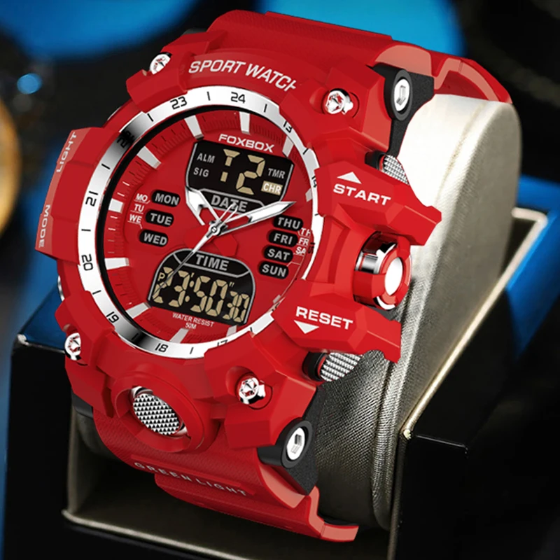 Top Brand LIGE New Watches For Men Waterproof Clock Alarm Dual Display Sport Wristwatch Quartz Digital Military Male Stopwatch