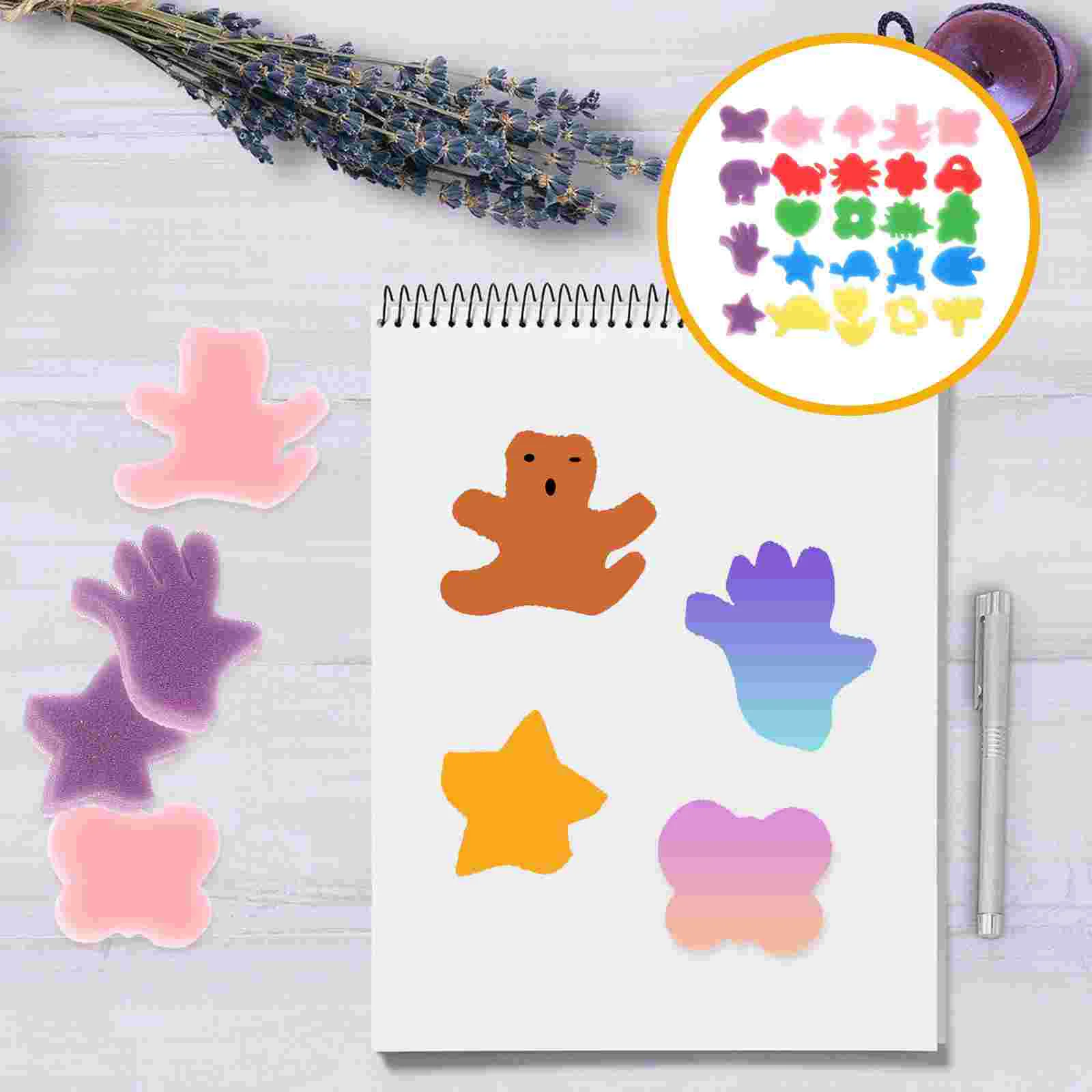 

24pcs Sponge Painting Shapes Painting Stamps Craft Painting Sponges Kids Learning Educational Toys ( )