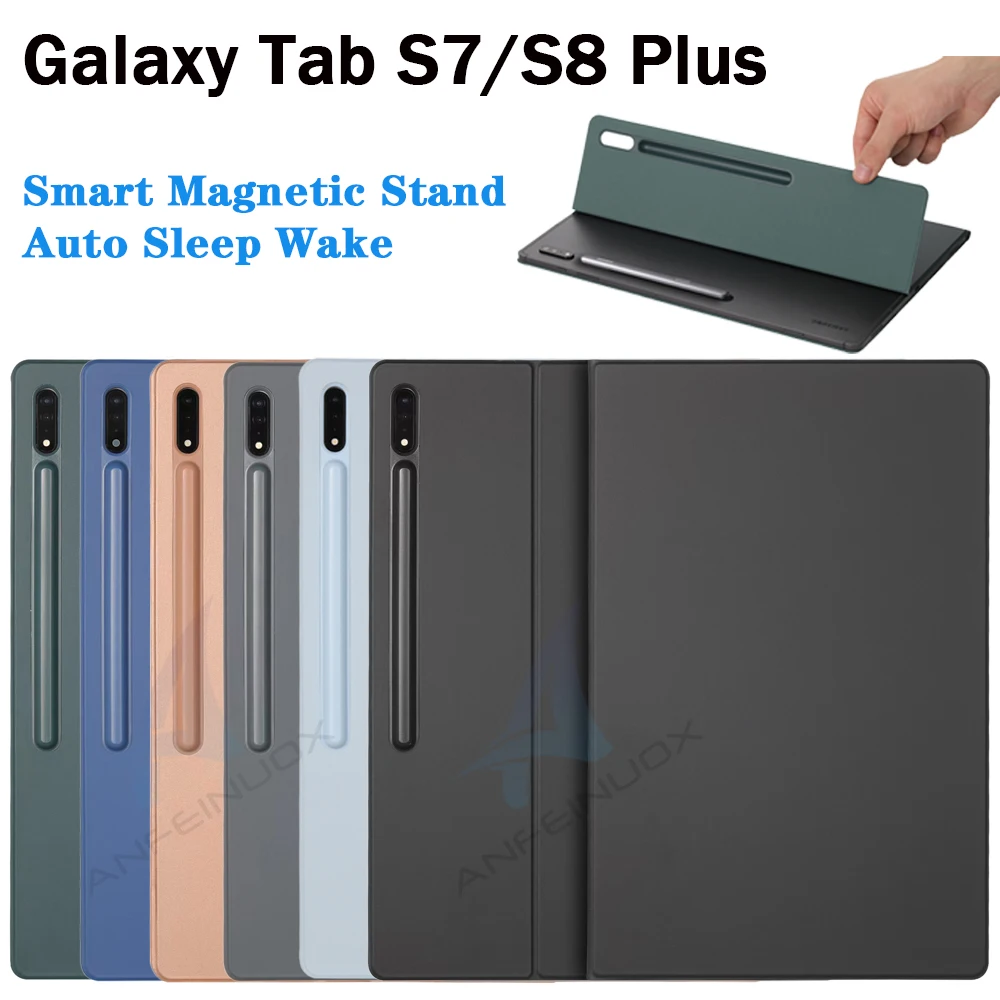 Capa Magnética para Samsung Galaxy Tab s8 s7 Plus Stand Cover Auto Dormir Wake para Galaxy Tab s7 fe s8 Ultra com Suporte para Lápis