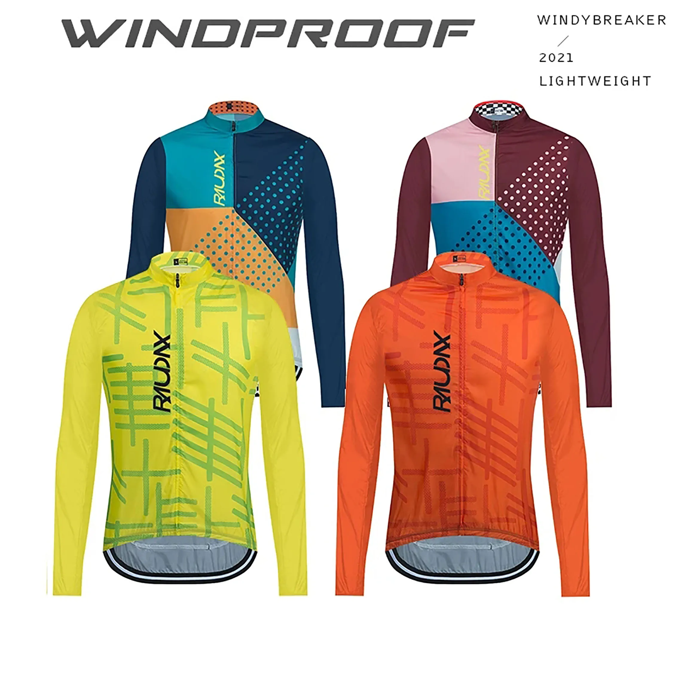 

Raudax Windproof Cycling Jackets Unisex Bicycle Cycling Clothing Bike Maillot Sports Long-sleeved Light and Thin Cycling Jersey