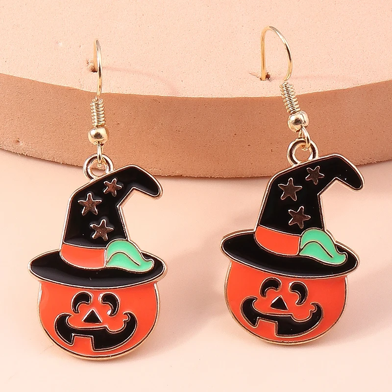 Cartoon Halloween Tropfen Ohrringe für Frauen Emaille Fledermaus Kürbis Geist baumeln Haken Ohrringe Mädchen Party Urlaub Schmuck Geschenke – Detail 3