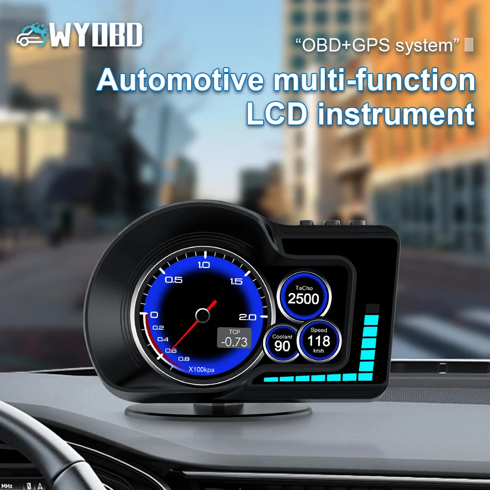 WYOBD F15 OBD2 EOBD multifunction LCD display OBD+GPS HUD Auto