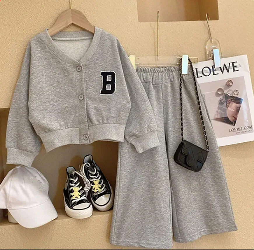 Baby Girls Clothes Set Childrens Clothing Spring Suit Jacket+Pants 2PCS Toddler Girl Sport Suit Kids Baby Girl Outfit Sets - 2