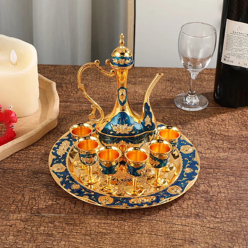 European-style Metal Barware Small Rose Pattern Creative Liquor Set