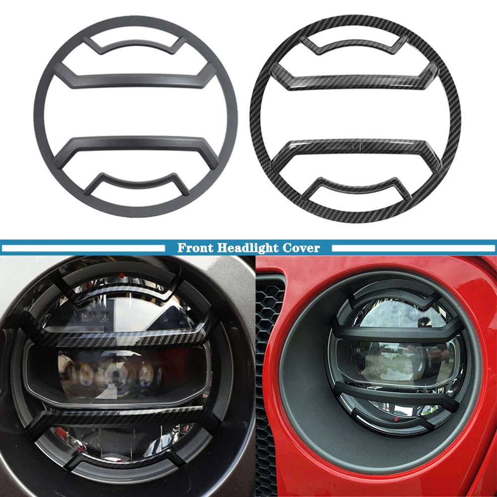 Car Front Headlight Cover Decoration Trim Jeep Wrangler JL Gladiator JT Exterior Accessories headlight lamp cover headlight eyebrows eyelid
