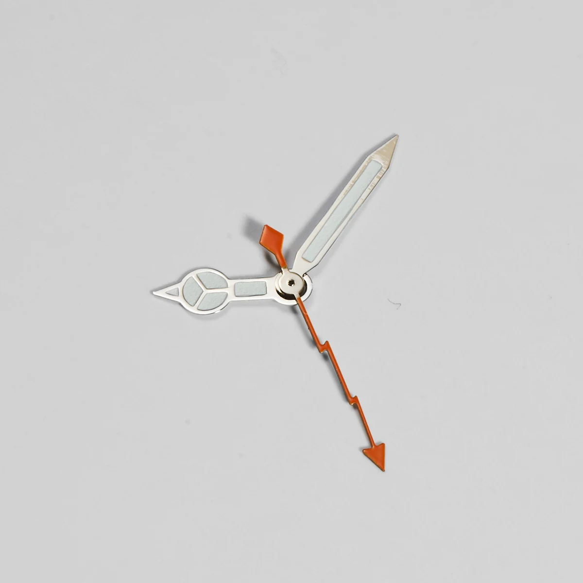 Green Luminescent Edged Watch Hands Accessories in Black and Silver with Orange Accents