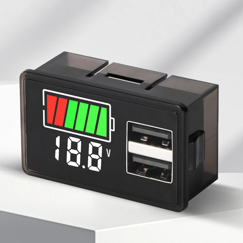 DC 8-30V Batteriekapazitätsanzeige Digitales Voltmeter Spannungsmessgerät LED-Anzeige und USB für Solarbatterie-Monitor-Panel – Detail 9