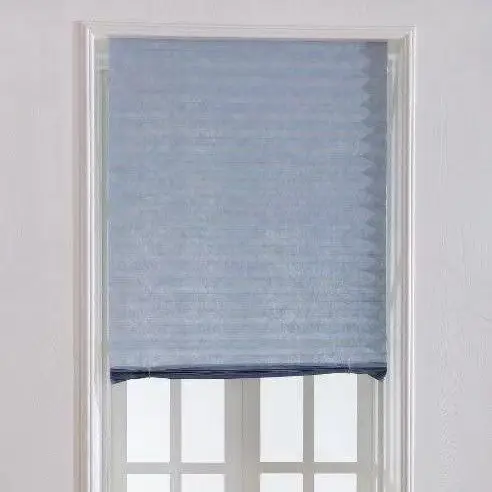 Versatile White Temporary Window Shade - Light Filtering, Pleated Fabric, Self-Adhesive Room Darkening Blind