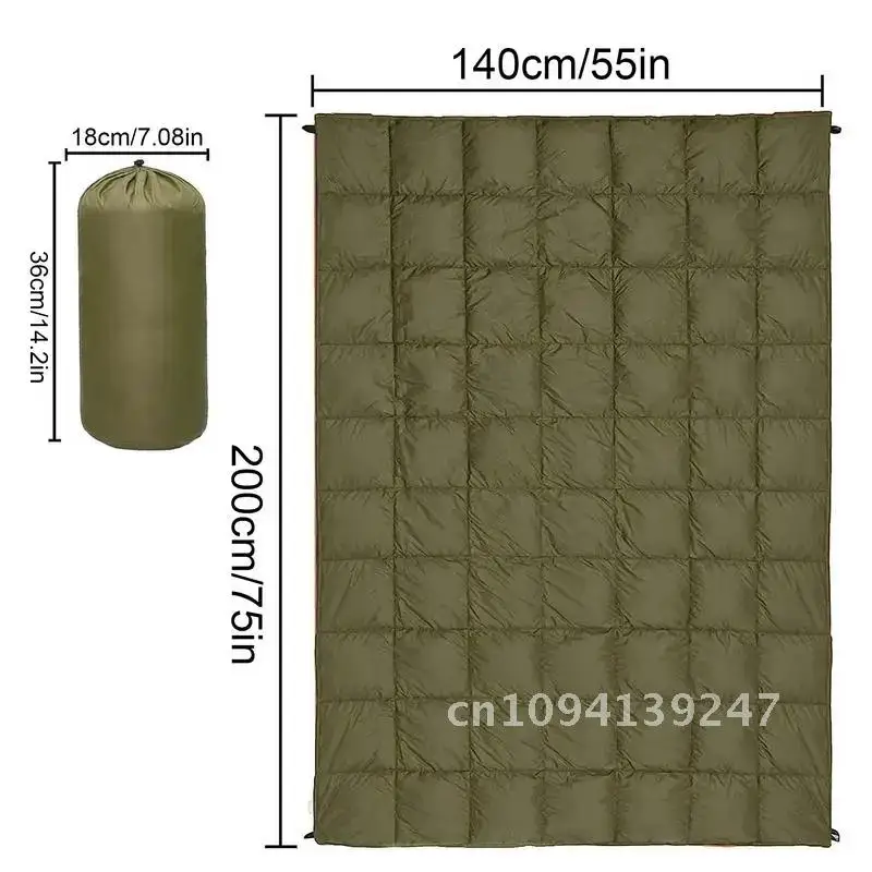 Camping Down Blanket Soft Ultralight Waterproof Poncho Liner Quilt Pad Mat Travel Sleeping Accessories Hiking Military Outdoor