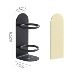 Wall - Mount Electric Toothbrush Holder - Sleek Metal Design, Adhesive Installation, No Drill Bathroom Organizer (Black)