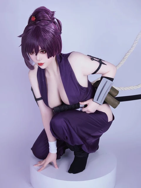 Yuzuriha Cosplay Costume Purple Wig Anime Hell's Paradise: Jigokuraku  Uniform Yuzuriha of Keishu Hairpin Weapons Outfit - AliExpress