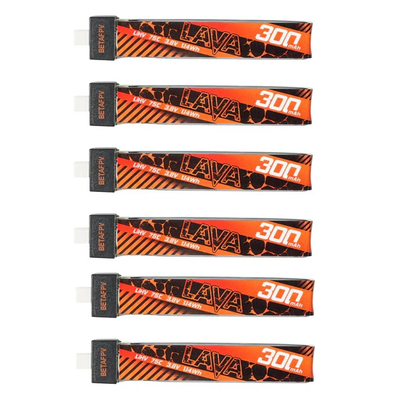6PCS 300mAh 1S 75C