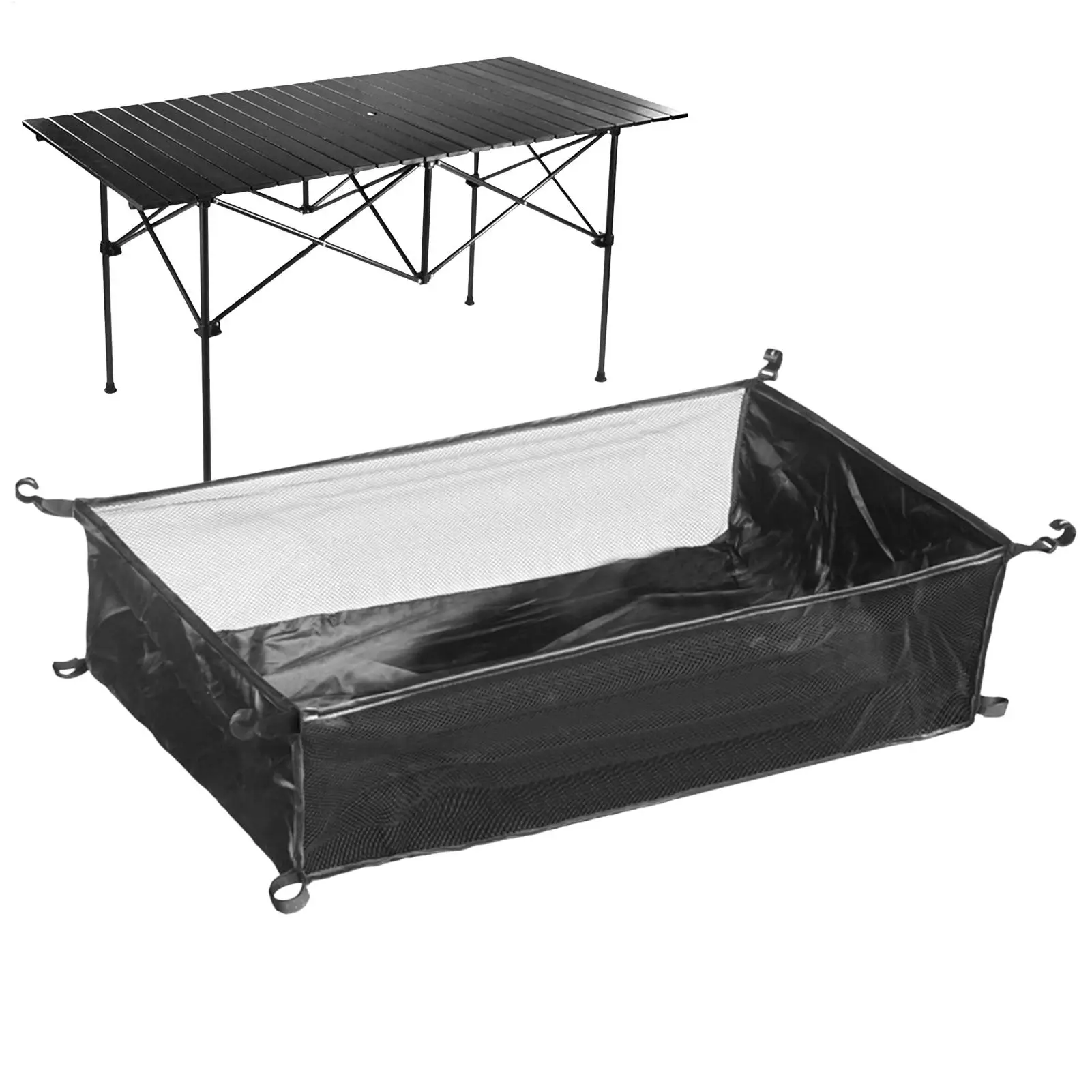 야외 캠핑용 테이블 아래 수납 바구니, 걸이식 수납 메쉬 파우치, 접이식 테이블 수납망 가방, 드롭쉬핑