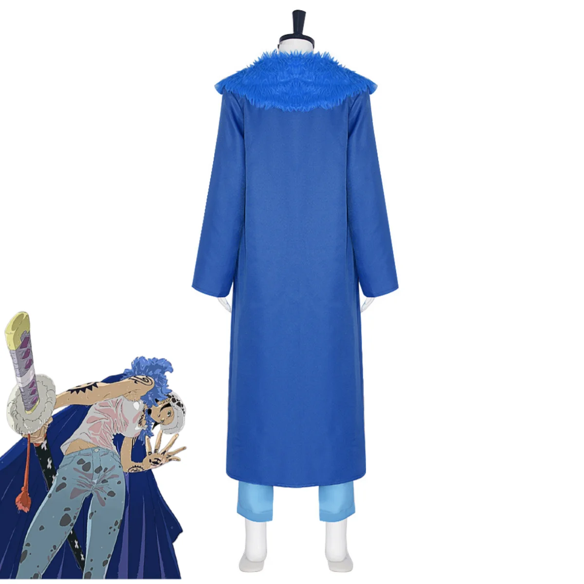 One Piece: Trafalgar Law | Blue Coat Cosplay Costume 25 One Piece Trafalgar Law White Coat Cosplay Costume