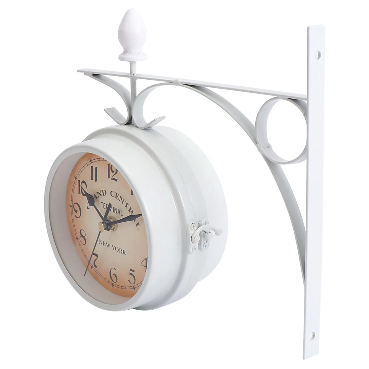 

European-Style Double-Sided Wall Clock Creative Classic Clocks Wall Clocks Home Decor Hanging Double Side Hanging Clock (White)