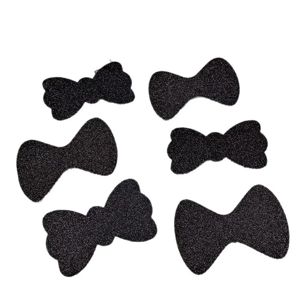 5개입 블랙 여성 소녀 앞머리 매직 페이스트 포스트 리본 하트 헤어 스티커 클립 앞머리 패치 스티커 헤어 액세서리