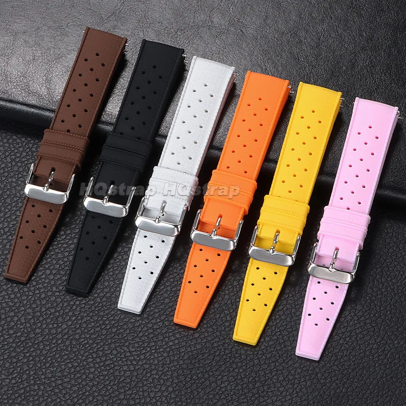 Breathable Waterproof Silicone Sport Watch Strap - Multi-Color Replacement Band