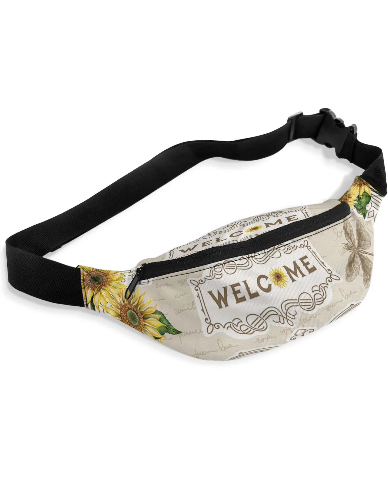 

Sunflower Bee Flower Waist Packs Shoulder Bag Unisex Messenger Bag Casual Fashion Fanny Pack for Women