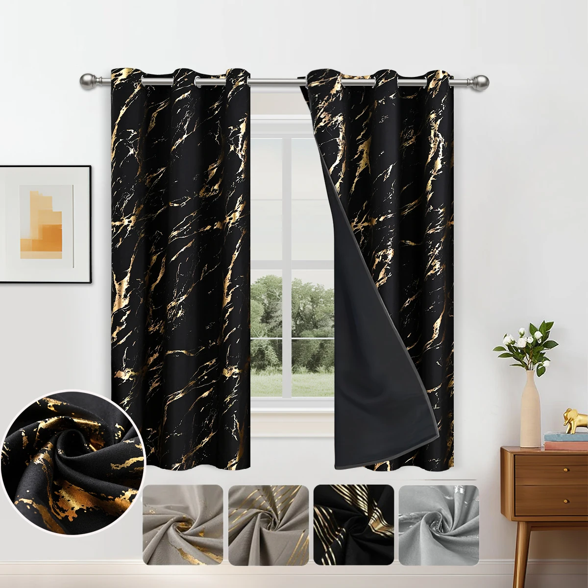 Marble Blackout Curtains 1