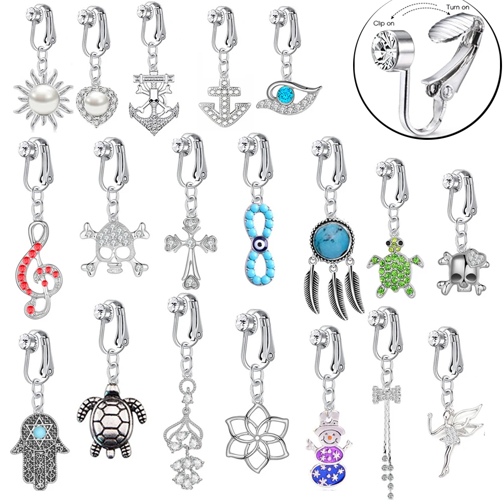 Fake Belly Piercing Clip on Umbilical Navel Fake Belly Button Ring Fake