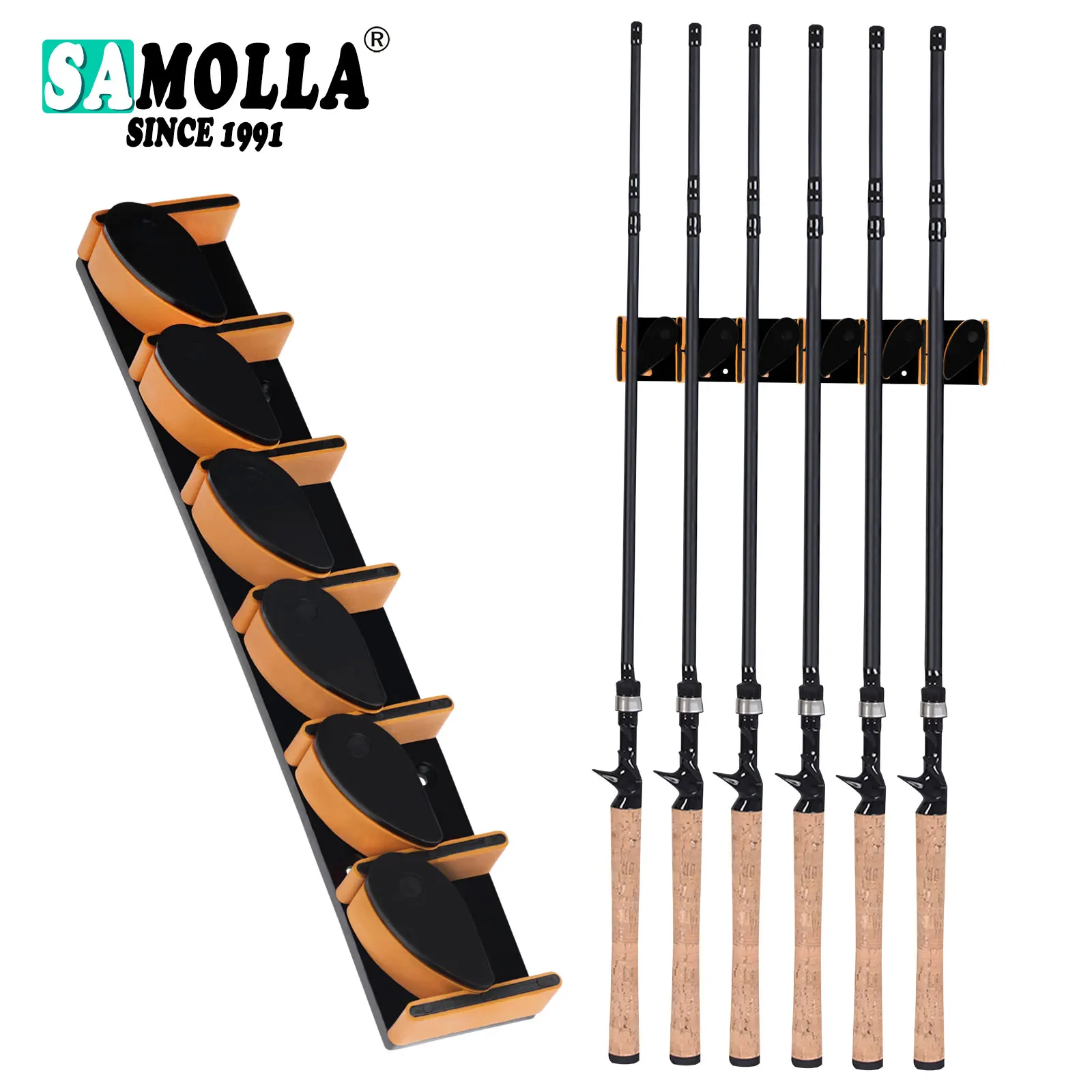 Vertical 16 Hole Rack Fishing Pole Holder Rod Holders Solid Wood Display  Shelf Bracket Stand Fishing Rod Storage Tool