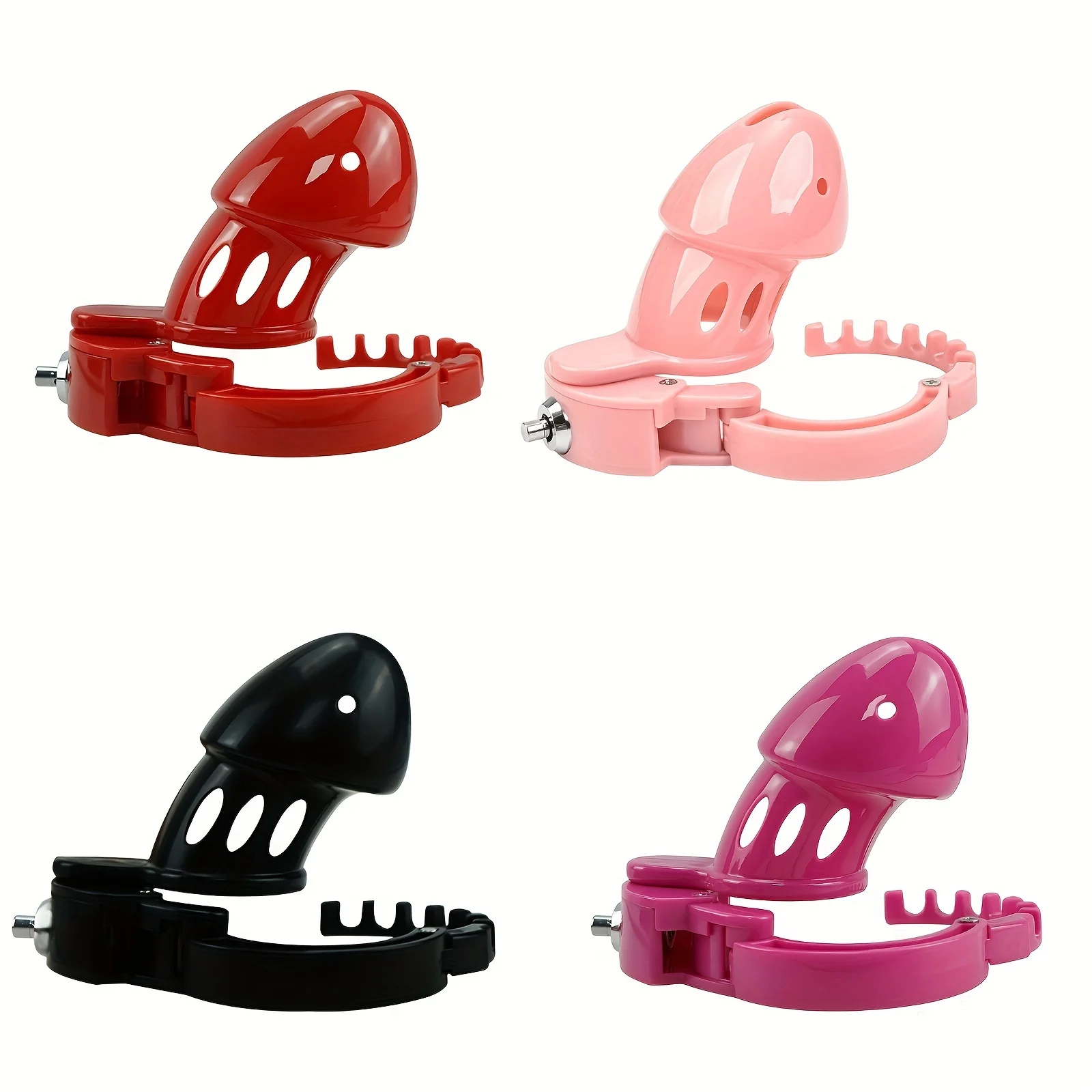 Adjustable Male Chastity Device Plastic Ring Cock Cage Bondage Accessory for Men with Adjustable Penis Ring Erotic Urethral Lock