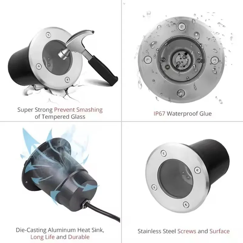 GU10/Mr16 LED Underground Light Round/Square Floor Lamp Outdoor IP65 Ground Spot Landscape Garden Path Buried Lamp led underground light