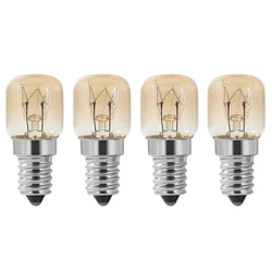 Oven Bulb 4Pcs E14 Oven 15W Oven Bulb SES Cap Clear Pac Pygmy Oven Lamp E14 Resistant Up to 300 Celsius Light for Oven