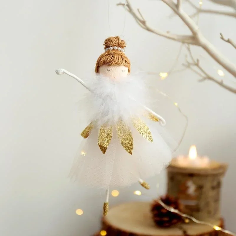 Cute Girl Angel Christmas Pendant Mini Christmas Tree Ornaments Ballerina Tree Hanging Ornaments for Party Decorations