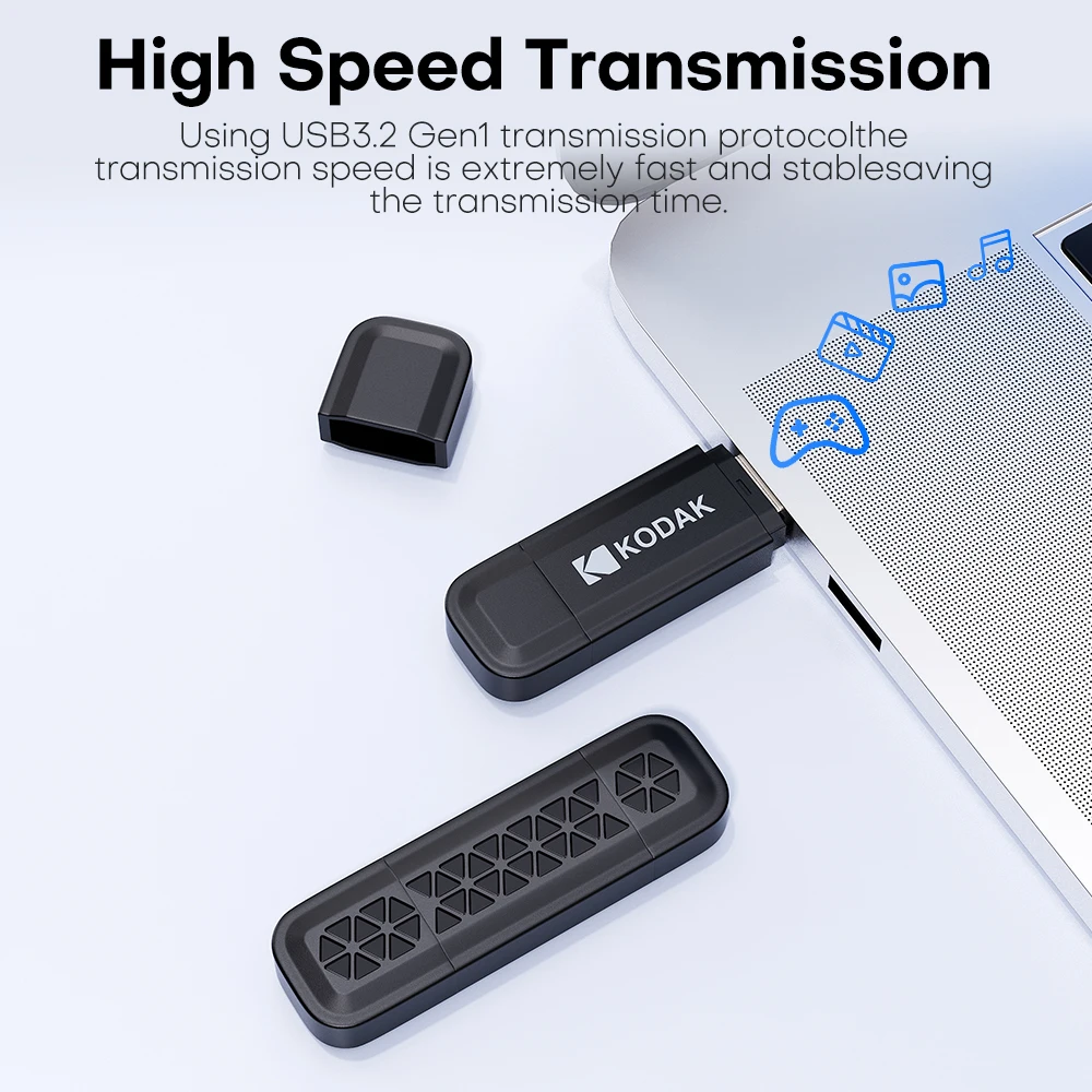 KODAK K143D USB 3.2 Type-C 플래시 드라이브 128GB 256GB 64GB 32GB OTG 고속 듀얼 펜드라이브 (휴대폰/노트북용)