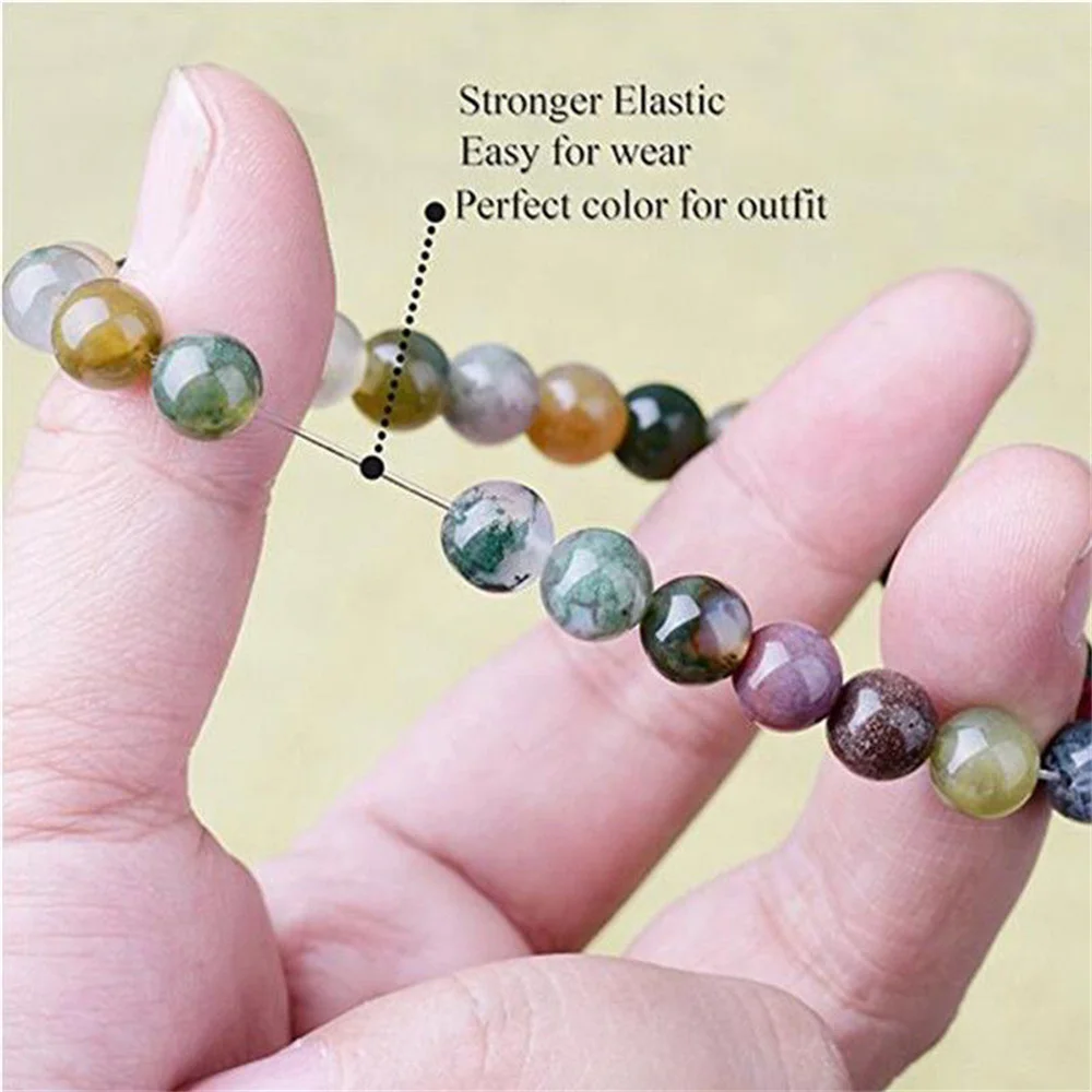 6-14mm Natural Stone Indian Agate Bead Bracelet for Women in Charm Bracelet Unisex Style Fashion Jewellery Beading