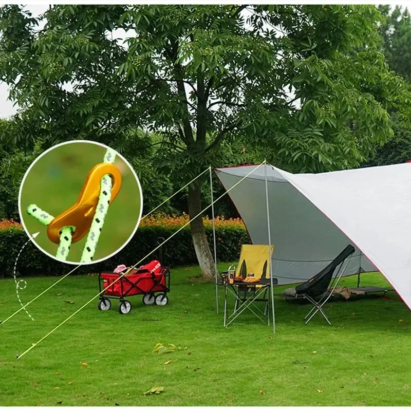 Camping Tent Wind Ropes Buckles Beach Sunshade Shelter Ropes Fixed Buckle Hiking Picnic Canopy Tent Guyline Adjus