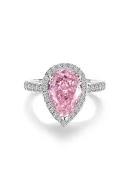 Elegant Green Gemstone Square Ring in Sterling Silver for Women - Luxury Engagement and Wedding Jewelry (Silver Pink)