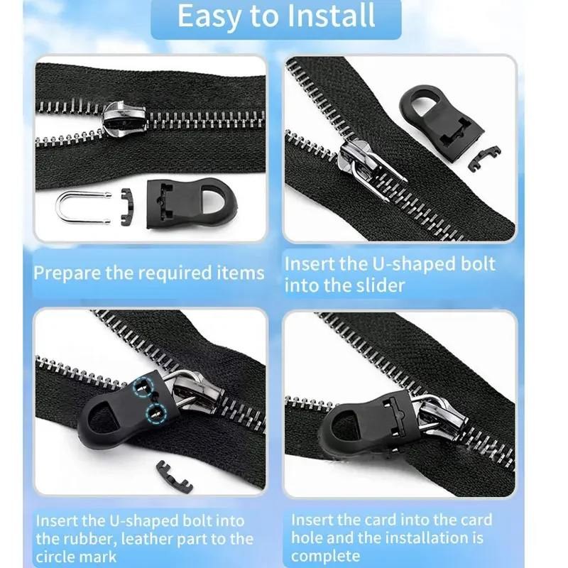 5Pcs Universal Zipper Pull Replacement Slider Removable Zipper Pulls Tab for Jackets Luggage Backpacks Purse Boot Pants Tents