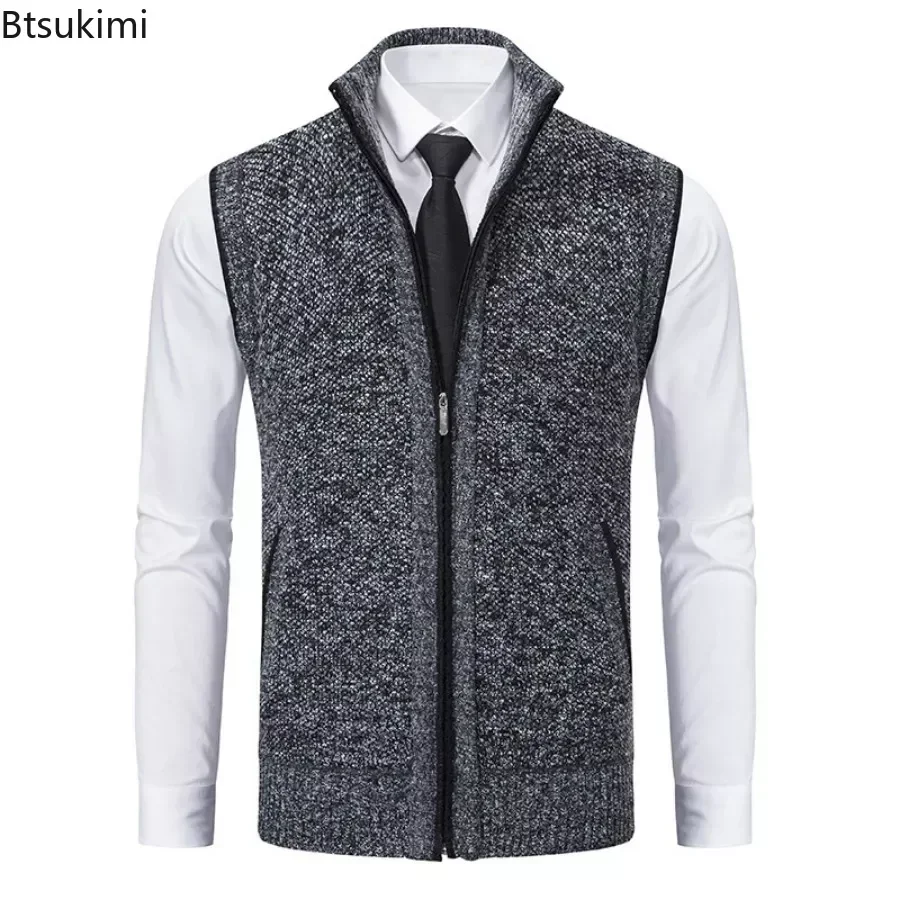 2025 Men's Autumn Winter Knitted Sleeveless Vest Sweaters