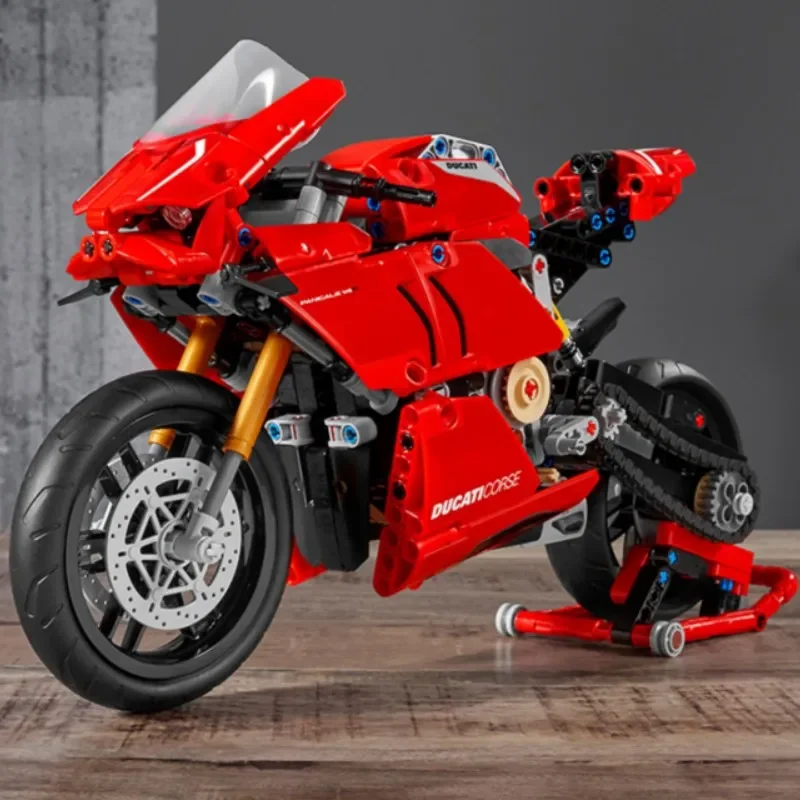 Panigale V4 R 오토바이 모델 42107 빌딩 블록 키트, 슈퍼바이크 장난감, 크리스마스 선물, 소년 및 성인용 홈 데코