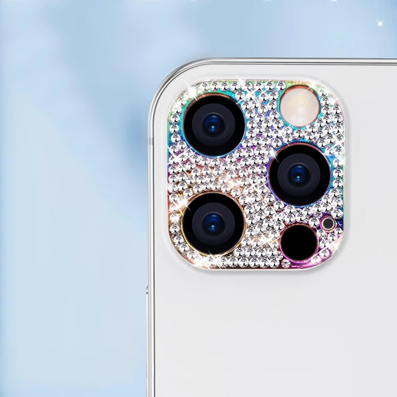 Protecteur d'objectif d'appareil photo en diamant pour iPhone 16 Pro Max Verre de protection iPhone 15 13 11 14 Plus 12 Mini 16pro Protecteur d'écran d'objectif_voghion.com