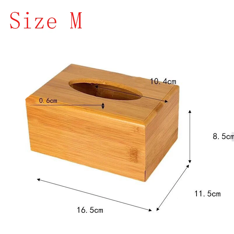 Bamboo Tissue Box Car Home Rectangle Shaped Tissue Container Towel Napkin Tissue For Home Office Desktop Organize tissue boxes 5