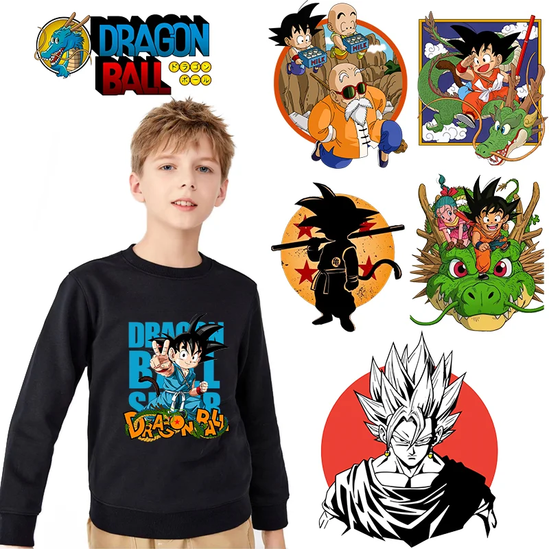 Dragon Ball Clothes Sticker Son Goku Patch Cartoon Anime Iron On Abbigliamento Patch Heart Transfer Applique Hot Thermal Sticker