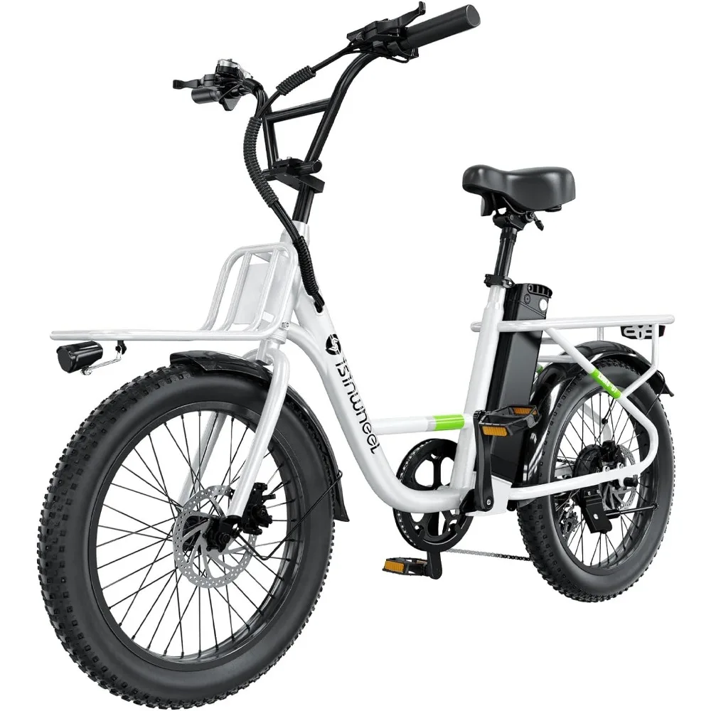 

Electric Bike for Adults, 500W Cargo Ebike 20 mph Top Speed Adult Electric Bicycles 55 Miles Range, 48V 500Wh Removable Battery