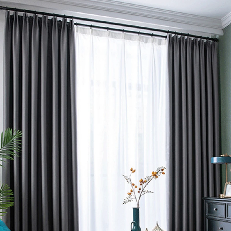 

Munich high shading curtain fabric flame retardant simple living room bedroom study hotel fabric curtain products