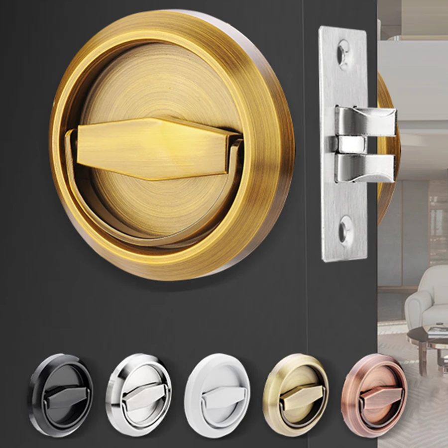 Hidden Door Handle Lock Invisible Recessed Single Side Pull Ring Stainless Steel Door Lock door lock