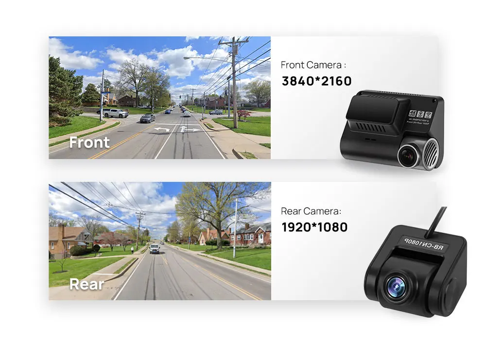 4K Dash Cam Built-in GPS WIFI Car DVR Support 2160P Rear Cam Video Recorder Night Vision WDR Driving Cam 24H Parking Surveilance rear mirror camera