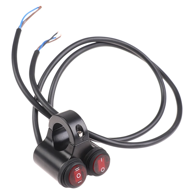 오토바이 핸들 바 헤드라이트 안개등, 듀얼 온 오프 스위치, 12V, 7/8 인치, 22mm