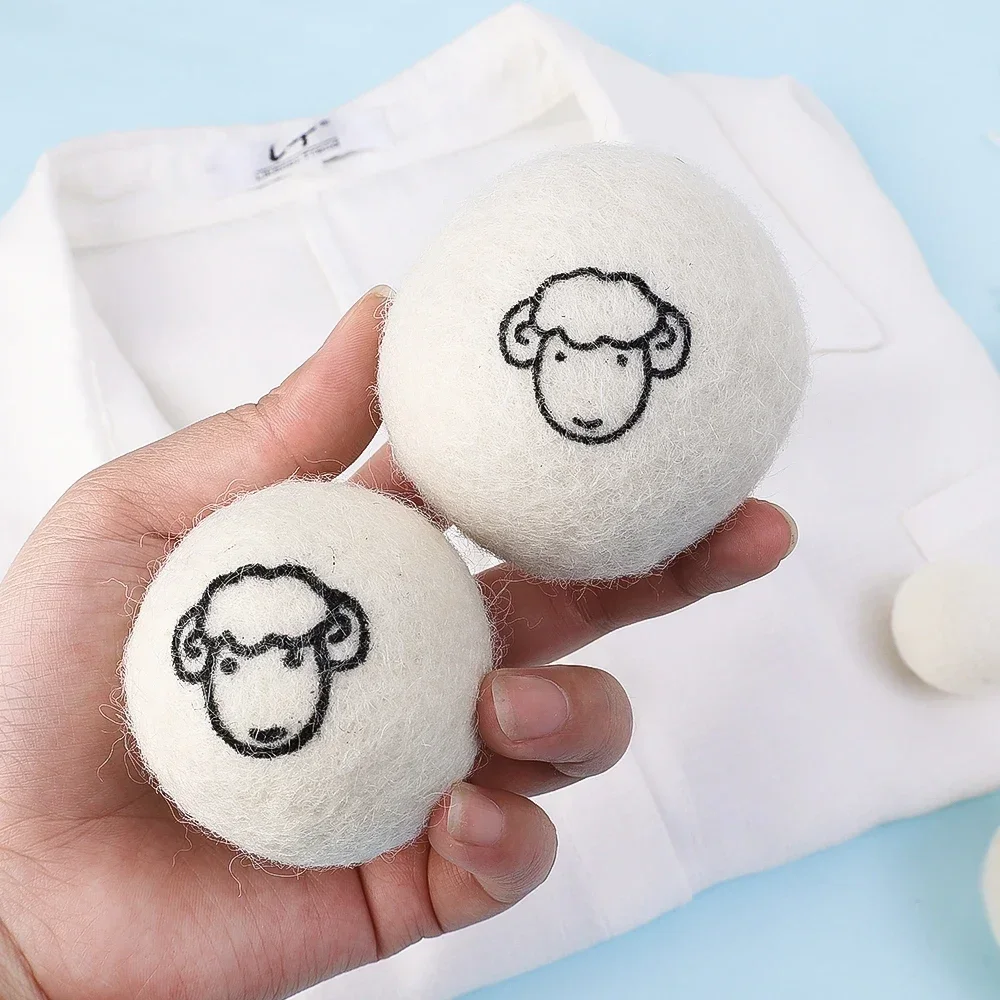 Laundry Ball 6Pcs Reusable Wool Dryer Balls Clothes Softener Laundry Fleece Dryer Ball Kit Home Clothes Washing Machine 3/4/5/6/7cm