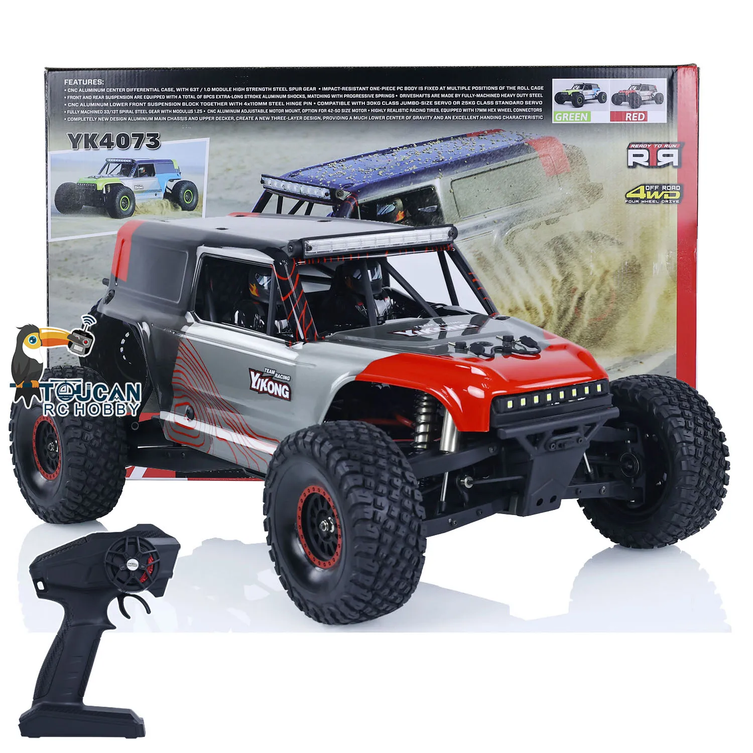 4WD YIKONG RC 1/7 Crawler 4X4 Remote Control Off-road Car Vehicles YK4073 TB7 Painted Assembled Model with Motor TH23008 4