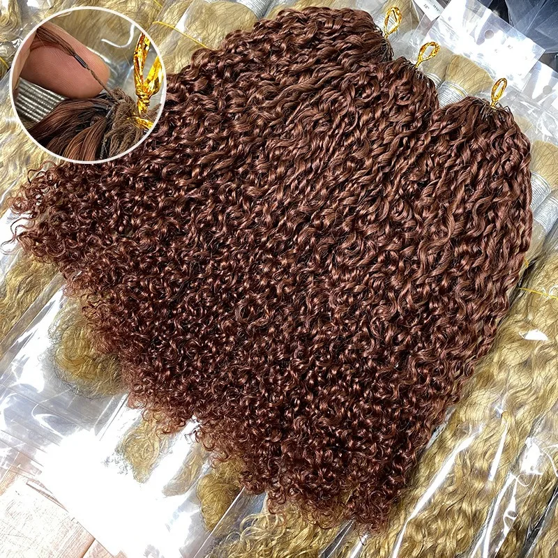 16-22 Inch #8 #613 Pixie Curly Crochet Human Hair Feather Extensions 50g/100g for For Black Women Braiding Bohemian Hairstyles 4