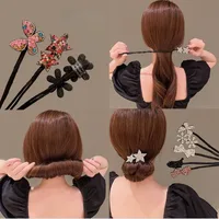 Coréen papillon cheveux chignon fabricant femmes bricolage cheveux Braider outil épingles à cheveux torsion pinces à cheveux filles outils de coiffure accessoires noir 2025 1